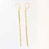 Golden Ratio Earrings #33 made from gold-plated vintage Sterling silver Foxtail and twisted Curb chain
