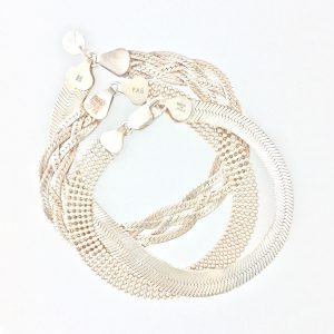 Herringbone Jewelry #351, made from vintage sterling silver elements.