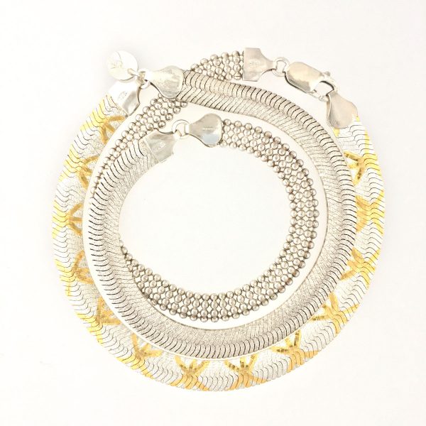 Herringbone Jewelry #358 Herringbone Jewelry #358, made from (gold-plated) vintage sterling silver elements.