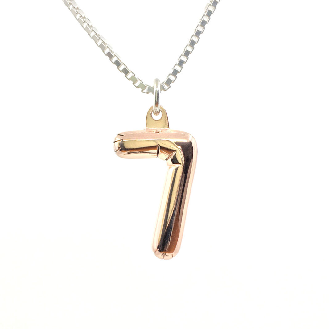 Party Balloon Necklace #7: Rose gold plated solid Sterling silver pendant with Sterling silver Box chain.