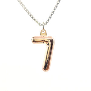 Party Balloon Necklace #7: Rose gold plated solid Sterling silver pendant with Sterling silver Box chain.