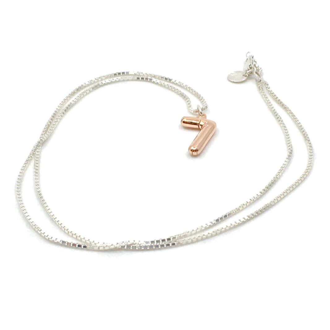 Party Balloon Necklace #7: Rose gold plated solid Sterling silver pendant with Sterling silver Box chain.