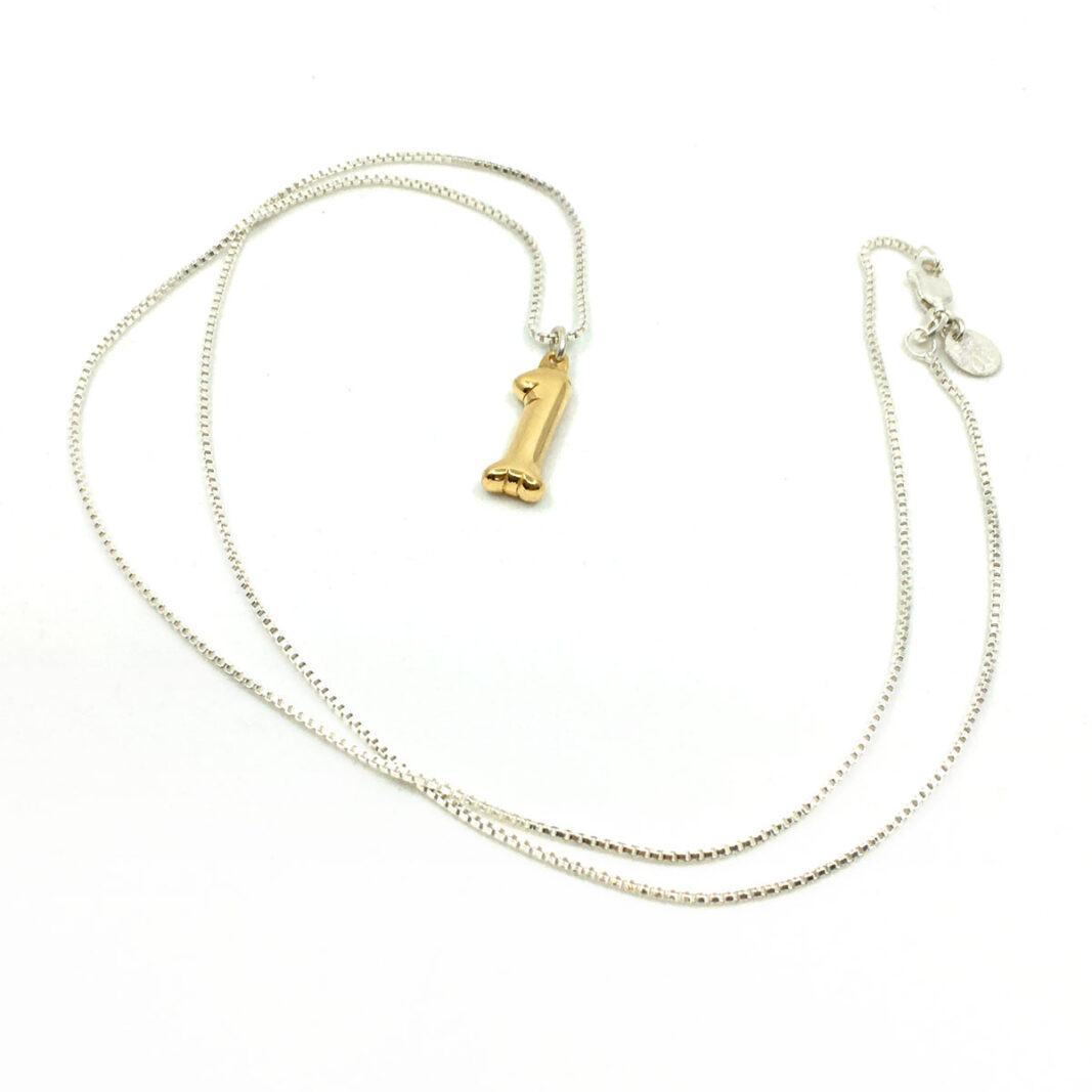 Party Balloon Necklace #1 : Gold plated solid Sterling silver pendant with sterling silver Box chain.