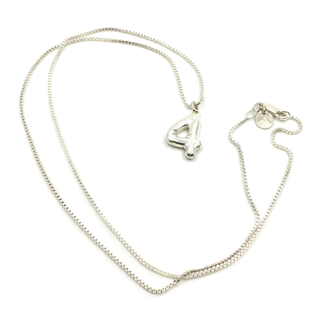Party Balloon Necklace #4: Fine silver plated solid Sterling silver pendant with sterling silver Box chain.