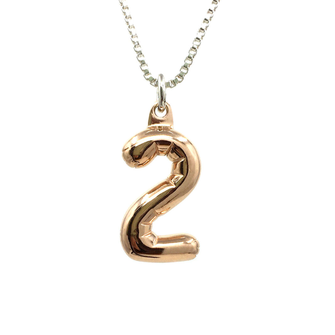 Party Balloon Necklace #2: Rose gold plated solid Sterling silver pendant with sterling silver Box chain.