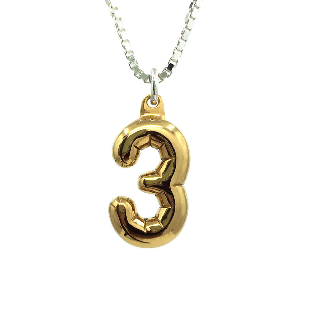Party Balloon Necklace #3: Gold plated solid Sterling silver pendant with sterling silver Box chain.