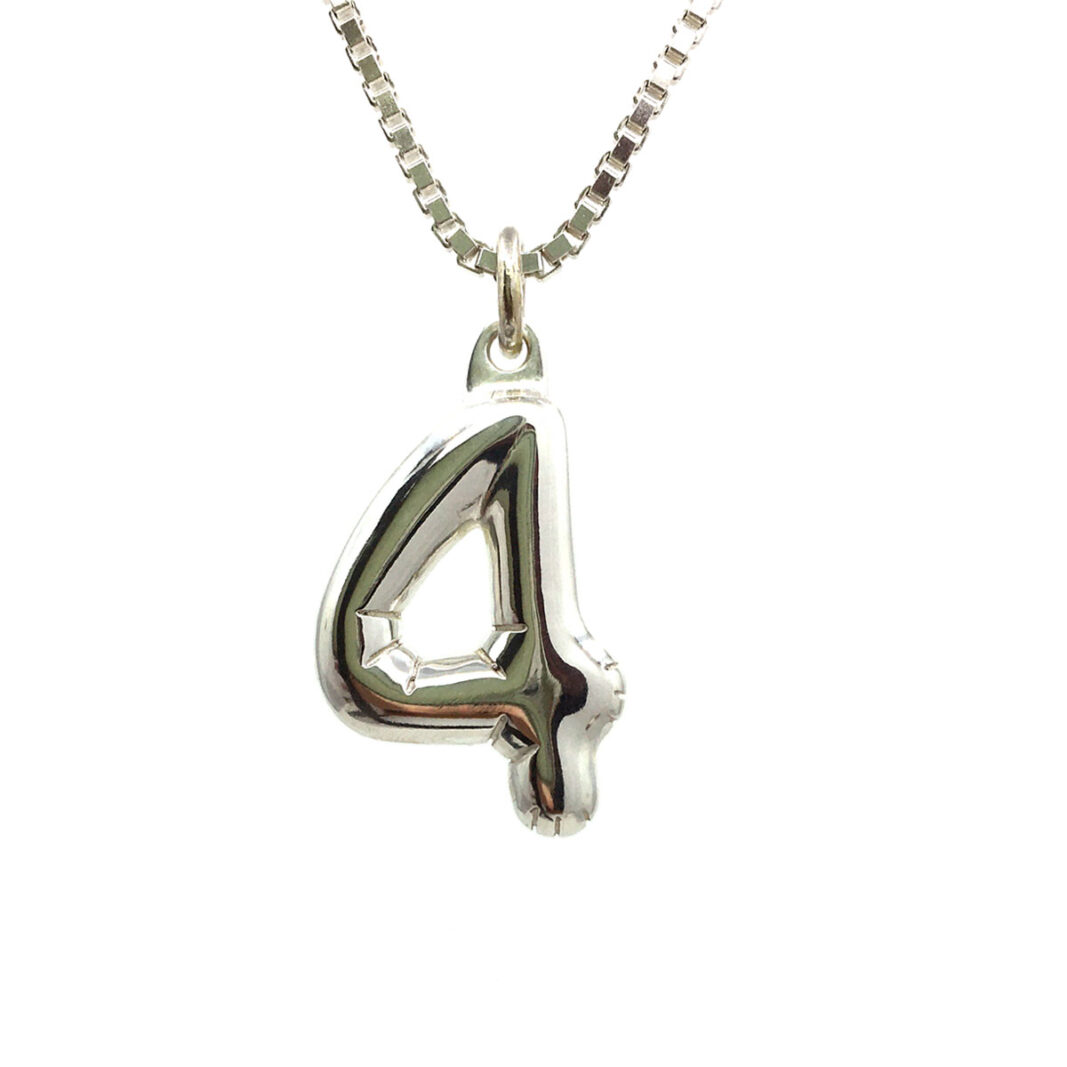 Party Balloon Necklace #4: Fine silver plated solid Sterling silver pendant with Sterling silver Box chain.