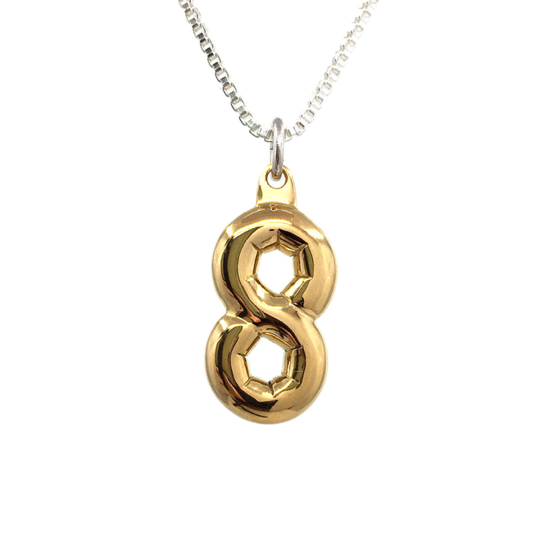 Party Balloon Necklace #8: Gold plated solid Sterling silver pendant with Sterling silver Box chain.