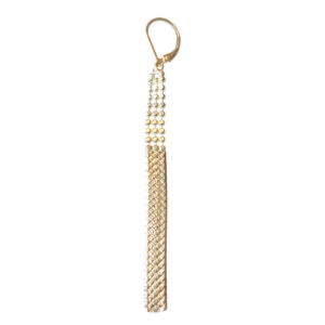 Golden Ratio Earring #4 is made from vintage Sterling silver Herringbone and Bead chain