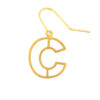 Alphabet Earring "C": Gold plated brass with gold filled ear wire.
