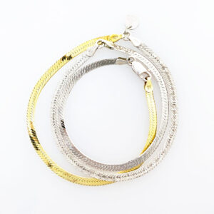 Herringbone Jewelry #355, made from vintage (gold-plated) sterling silver elements.